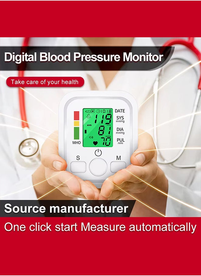 CATANES - Automatic Digital Arm Blood Pressure Monitor with Large Display, Intelligent Microcomputing, and One-Touch Operation for Accurate Home Health Monitoring - Image 1