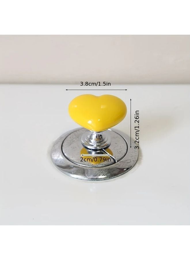1pc Red Heart Shaped Toilet Tank Press Creative Fashion Bathroom Button - Image 4