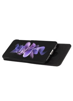KASTWAVE Case for Galaxy Z Flip 3 5G, Compatible with Samsung Z Flip 3(2021) Leather Wallet Case, Adjustable Crossbody Lanyard Durable Card Slots Ultra Slim Luxury Cover for Samsung Galaxy Z Flip 3 (Black)  - Image 5