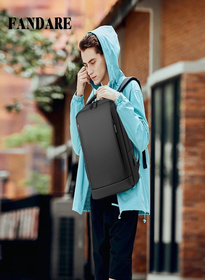 FANDARE Laptop Backpack Business Daypacks Travel Large Backpack with USB charging port Bag fits 15.6 Inch Laptop Bookbag for Men Waterproof Rucksack Dark Gray A - Image 2