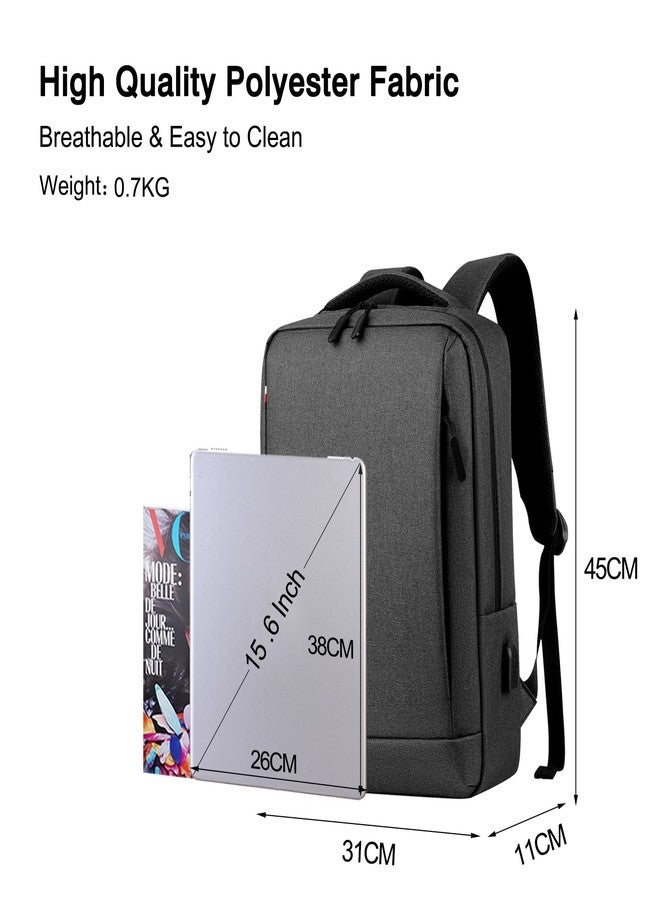FANDARE Laptop Backpack Business Daypacks Travel Large Backpack with USB charging port Bag fits 15.6 Inch Laptop Bookbag for Men Waterproof Rucksack Dark Gray A - Image 3