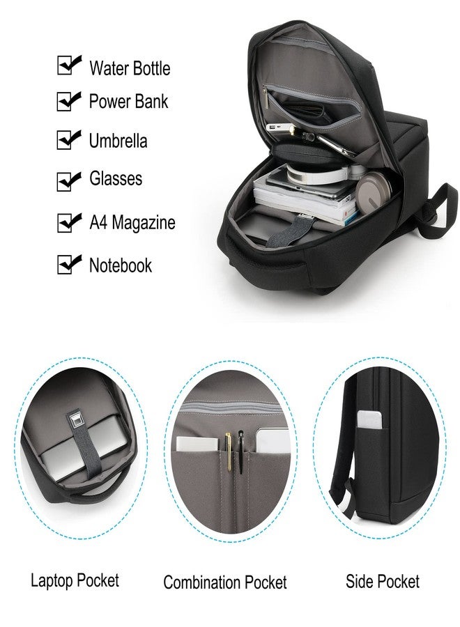 FANDARE Laptop Backpack Business Daypacks Travel Large Backpack with USB charging port Bag fits 15.6 Inch Laptop Bookbag for Men Waterproof Rucksack Dark Gray A - Image 4