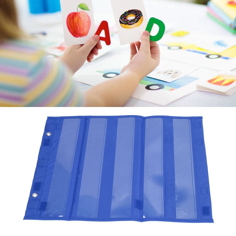 Magnetic Pocket Chart for Students 5 Rows Transparent Pockets Schedule Pocket Chart for Home School Activities Blue - Image 5