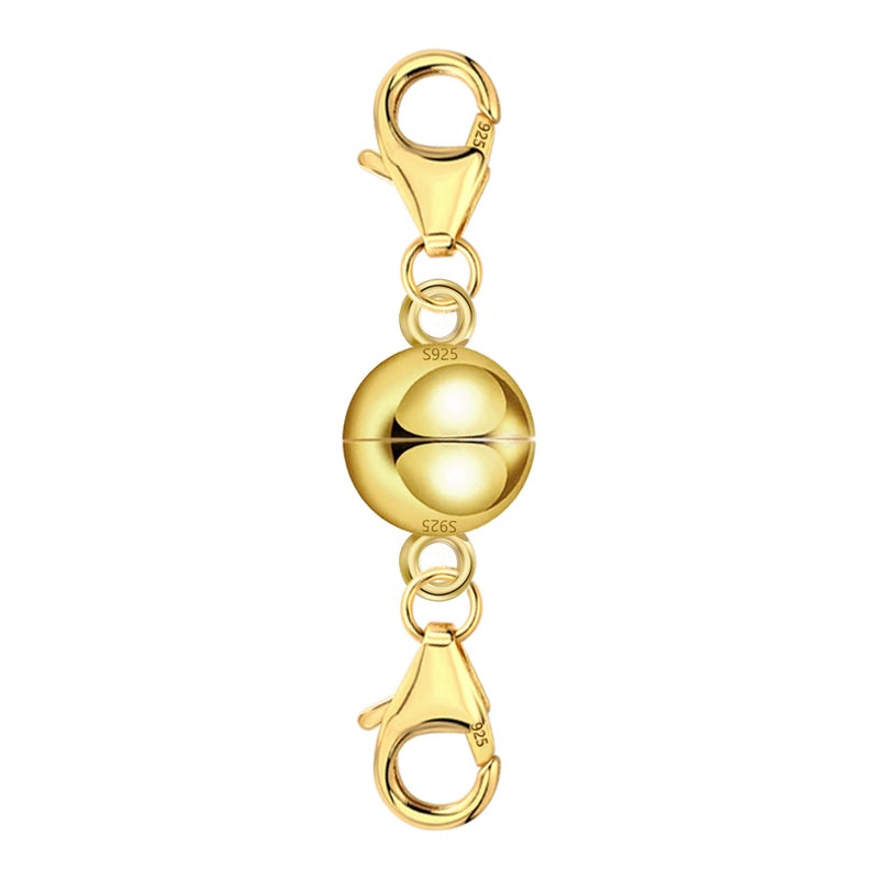 14K Gold Magnetic Necklace Clasps and Closures 925 Sterling Silver Double Lobster Clasp Magnetic Jewelry Clasps for Necklaces