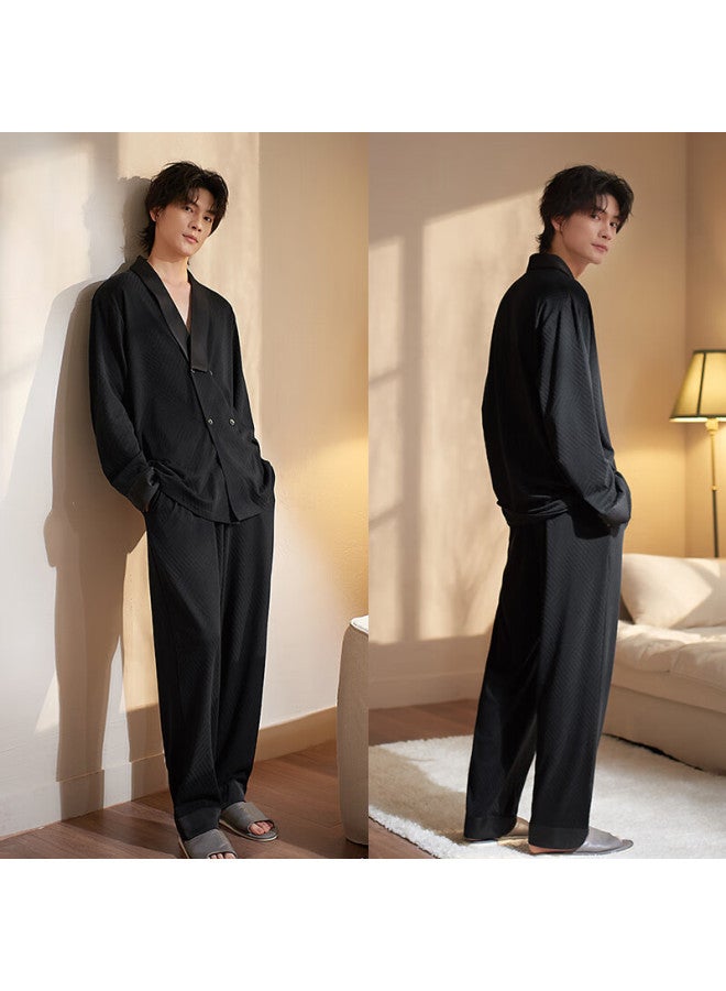 XULEN Xuanliang New Chinese Style Men's Spring And Autumn Pure Cotton Long Sleeve Premium Homewear Pajama Set - Image 3