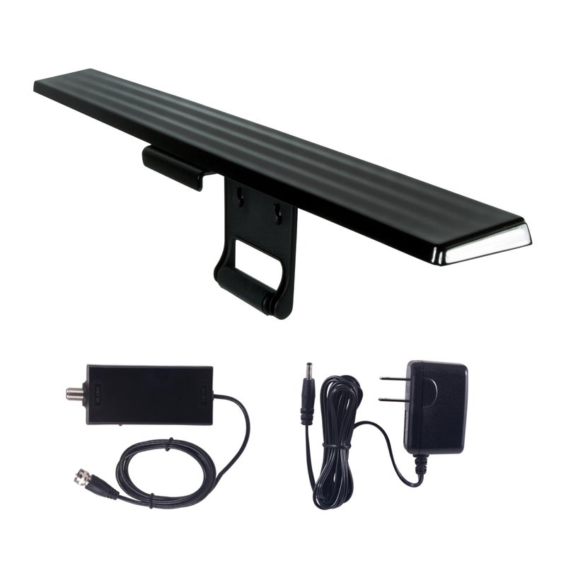 GE Hover Amplified HD Digital TV Antenna, Long Range Smart TV Antenna, Easy Mount on Top Design, Supports 4K 1080P HDTV VHF UHF, Indoor Amplified Signal Booster, 5ft Coax HDTV Cable/AC Adapter, 37075 - Image 1