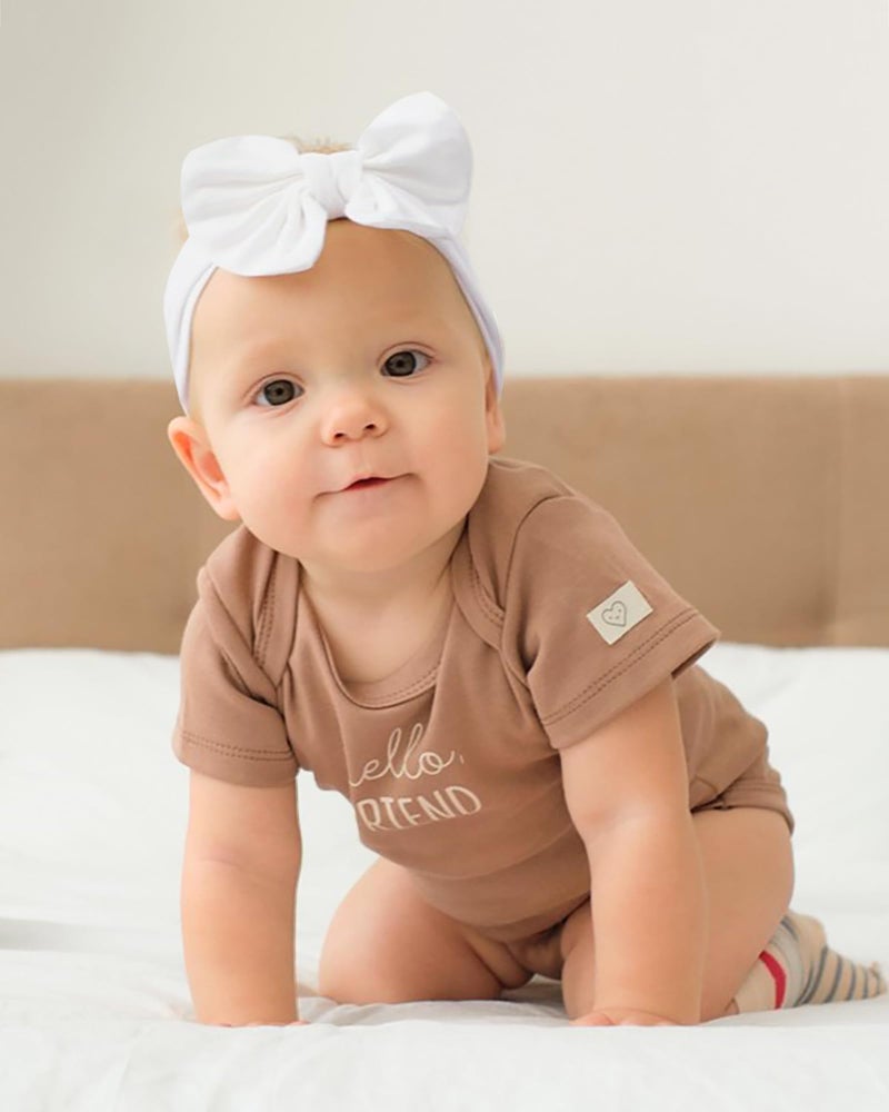 jollybows 3PCS Baby Nylon Headbands Hairbands Hair Bow Elastics for Baby Girls Newborn Infant Toddlers Kids (8-White+Beige+Ginger, 1 Count (Pack of 3)) - Image 4