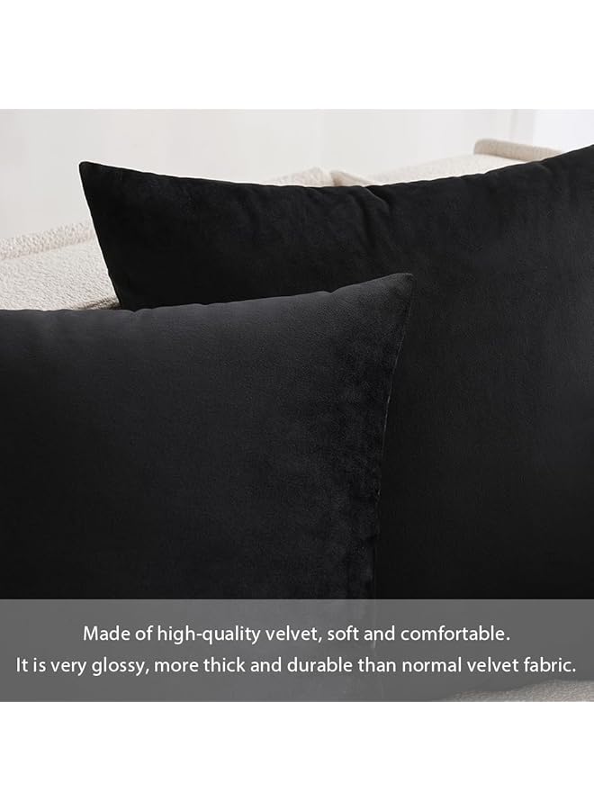 إيروريكس مجموعة أغطية وسائد مربعة مزخرفة ناعمة من المخمل، أغطية وسائد للمنزل والأريكة وغرفة النوم والسيارة 18 × 18 بوصة 45 × 45 سم 2 أسود - Image 5