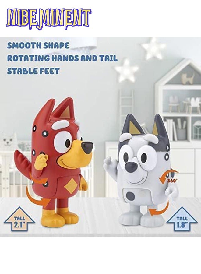 NIBEMINENT 12 PCS Wolfs-Bluey Family&Friend playset Action Figures Pack, Wolves-Bluey Action Collectible Figurines for Birthday Cake Topper or Gift - Image 3