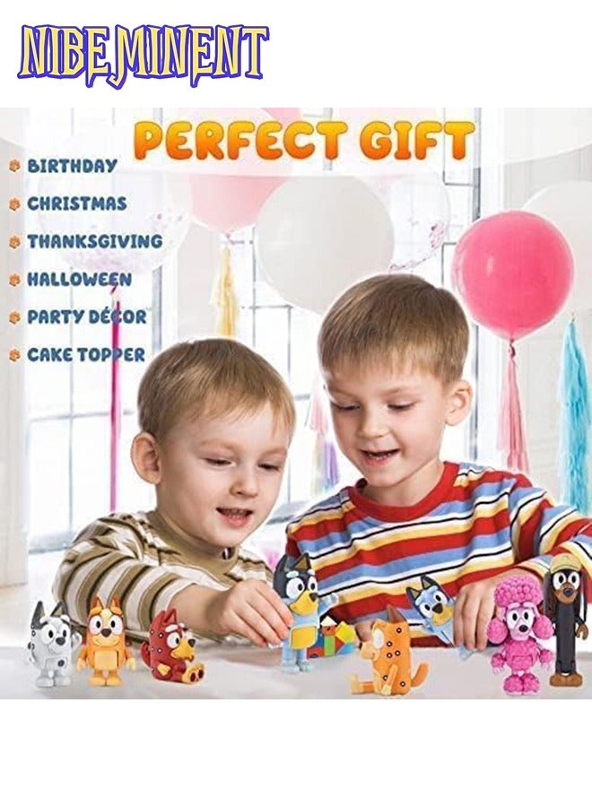 NIBEMINENT 12 PCS Wolfs-Bluey Family&Friend playset Action Figures Pack, Wolves-Bluey Action Collectible Figurines for Birthday Cake Topper or Gift - Image 4