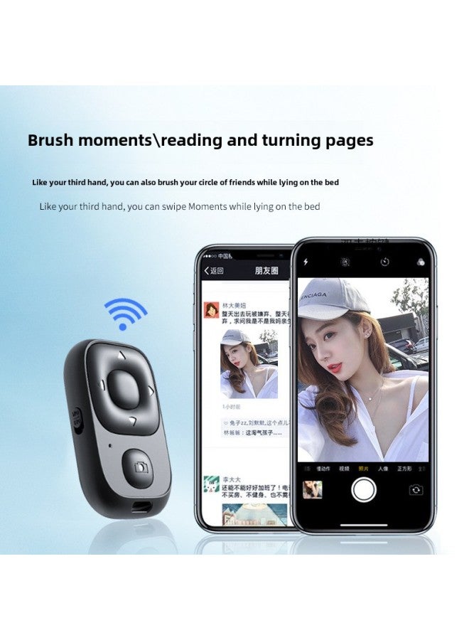 USB Charging Shake Voice Remote Control Lazy Remote Control Fast Hand Short Video Page Flip Praise Outdoor Selfie Customization-Color:Black Charging + Color Box + Charging Line - Image 3