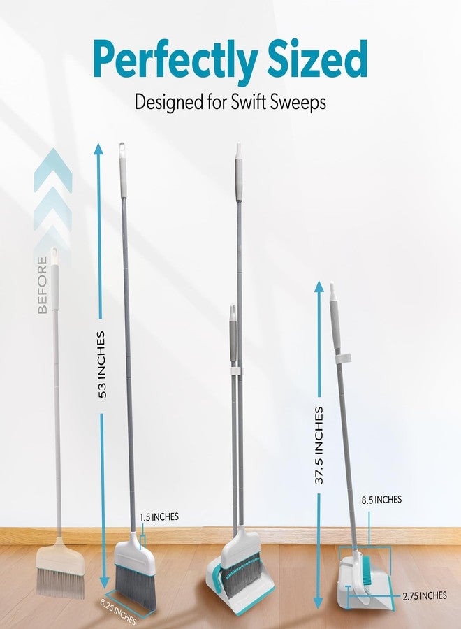 BLACK+DECKER Butler Broom and Dustpan Set for Home, Short Handle, Stand Up and Lightweight Space Saving Dust Pan and Broom Combo for Kitchen, Living Room, Bathroom, Lobby Floor Use - Image 3