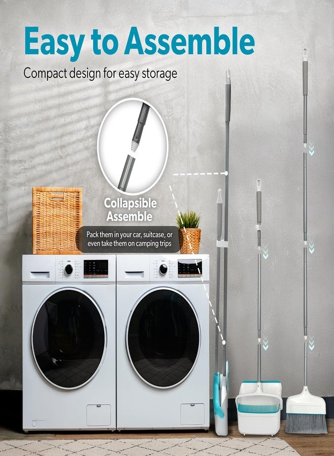 BLACK+DECKER Butler Broom and Dustpan Set for Home, Short Handle, Stand Up and Lightweight Space Saving Dust Pan and Broom Combo for Kitchen, Living Room, Bathroom, Lobby Floor Use - Image 4