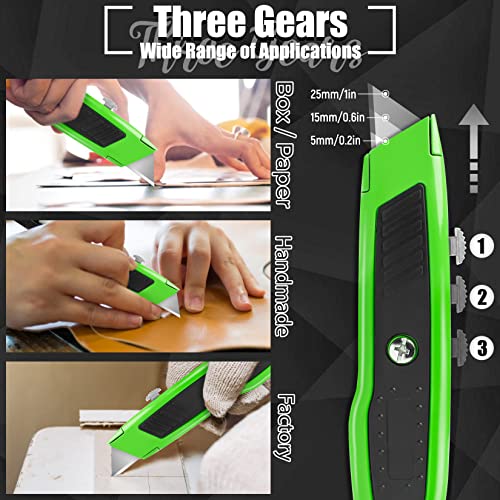 Jetmore 6 Pack Utility Knife, Colorful Retractable Box Cutter with 10 SK5 Blades, Heavy Duty Razor Knife for Cardboard, Boxes, and Cartons - Image 3