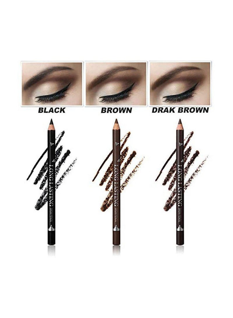 Mn 12 Pices  Black Eyebrow Eyeliner Pencils Sweatproof Long lasting Nice Color Eyebrow - Image 4