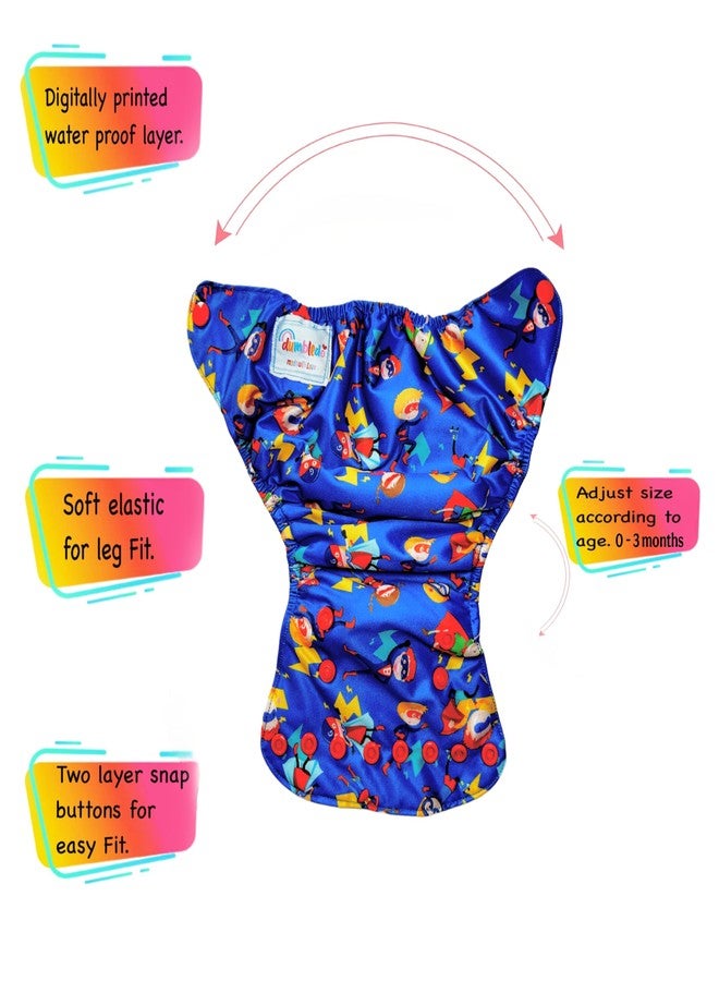 Dumbledo Premium Newborn Cloth Diaper with Integrated Insert (Pack of 3) | Soft & Gentle | Breathable | Travel Friendly | Designed by Moms | 0 - 4 Months | Unisex Baby - Image 3