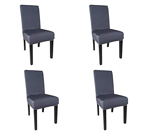 SheYang Spandex Fabric Stretch Removable Washable Dining Room Chair Cover Protector Seat SlipcoversDark Grey4