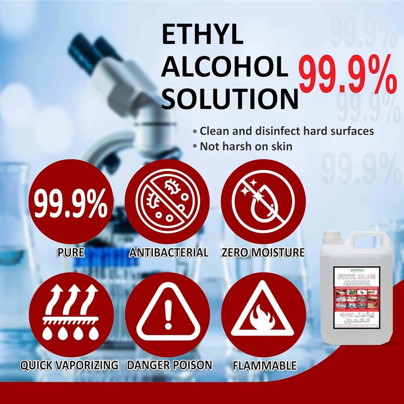 ECOLYTE+ كحول إيثيلي 99.9% مطهر - 5 لتر - Image 4