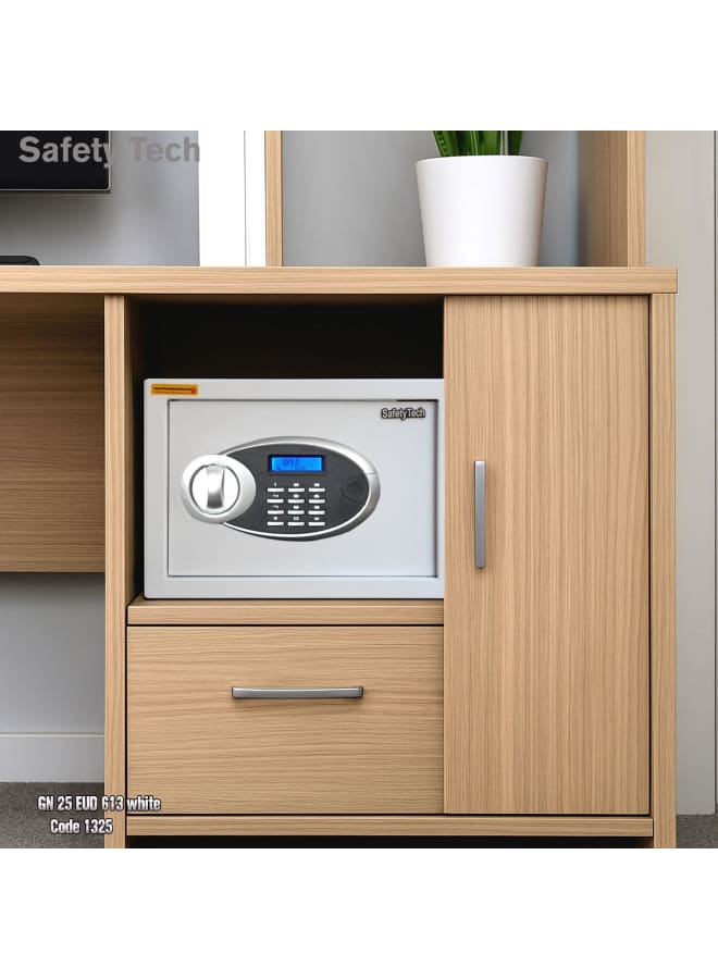 سيفتي تيك خزنة أمان رقمية من Safety Tech - نظام إنذار مبكر ورقمي - مفتاحان للطوارئ - أمان مزدوج - حامل لخمسة مفاتيح - 25 × 35 × 25 سم - GN25 EUD أبيض - ضمان 5 سنوات - Image 5
