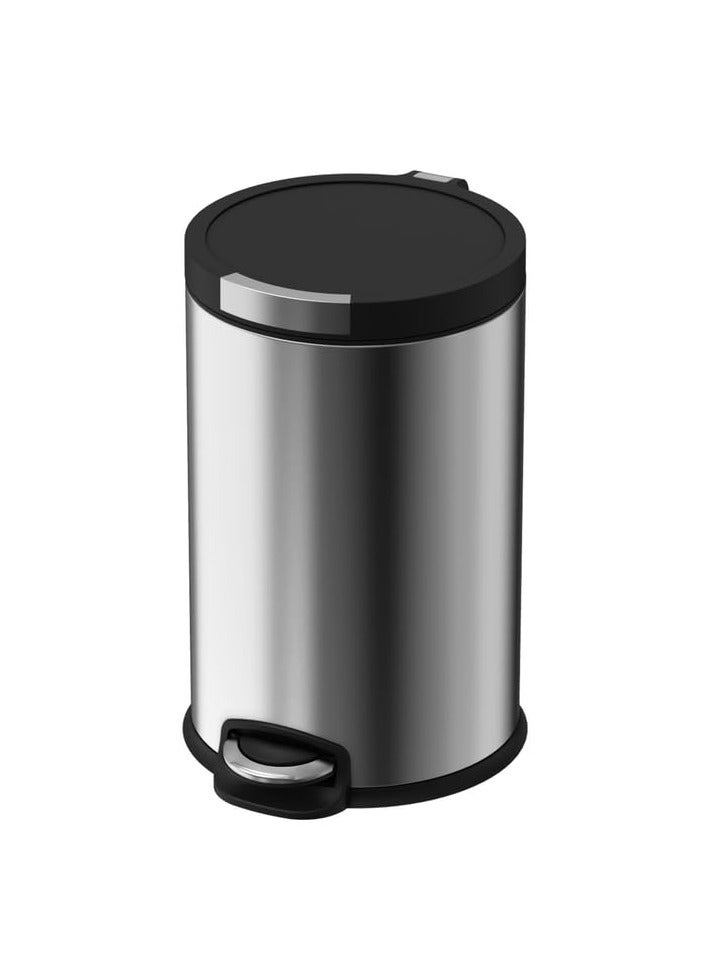 دبيلو تي- إيزي كير سلة مهملات من الفولاذ المقاوم للصدأ سعة 5 لتر - دلو بلاستيكي قابل للإزالة، غطاء ناعم الإغلاق ويبقى مفتوحًا، دواسة قوية، تحكم في الرائحة، قاعدة مانعة للانزلاق، مضادة لبصمات الأصابع - مثالية للمنزل والمكتب وغرفة النوم والمناسبات - Image 1