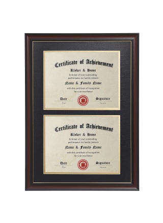 ELSKERHOME Double Diploma Frames 14x20 for Two 85x11 Diplomas CertificatesDegrees Documents Cherry Color Golden Rim for Dual DiplomaCertificateDocument Frame for Two 85x11 Inch with Mat - pzsku/Z404FB3ABEBDF406810F3Z/45/1749491327/71d1ce46-eb88-484e-aa42-fdbed19d139f