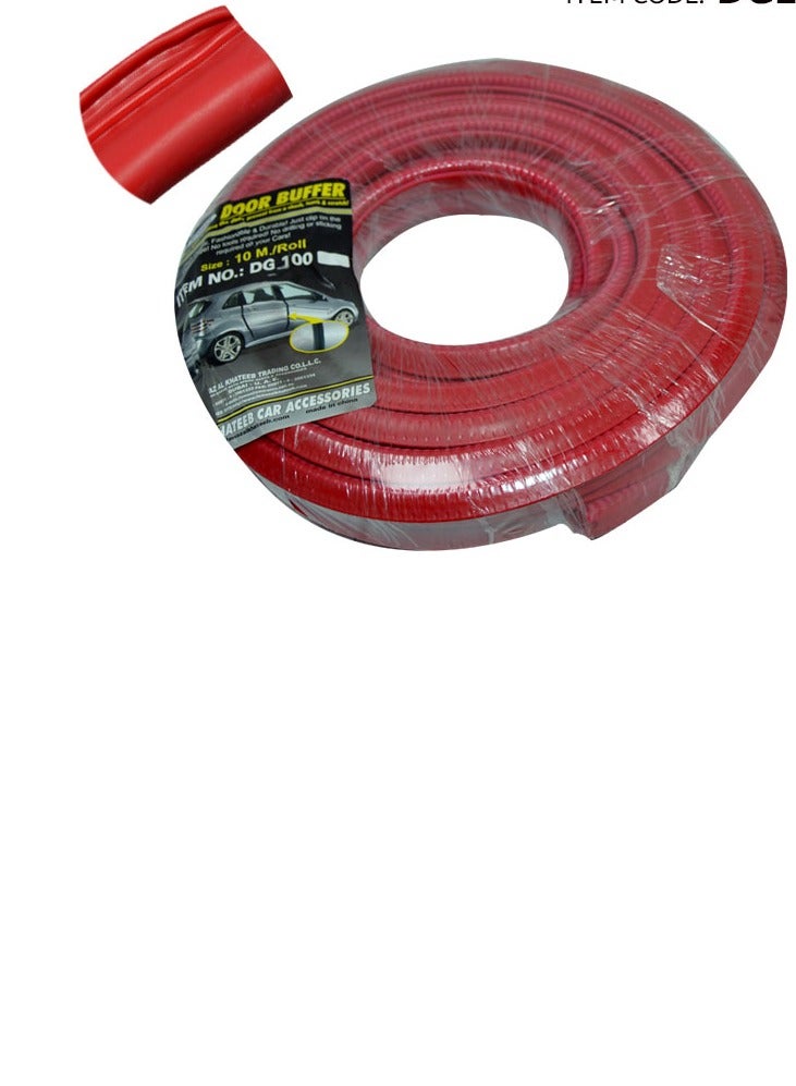 Universal Car Door Buffer Edge Guard Rubber Roll 10M, Red