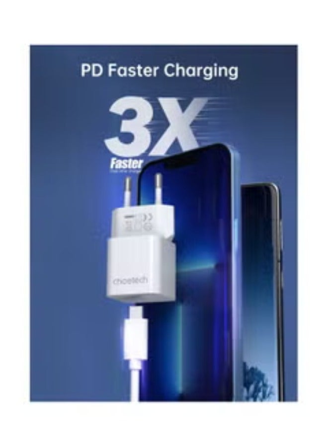 تشوتيك شاحن حائط Choetech PD5010 USB-C PD3.0 - 20 واط أبيض - Image 4