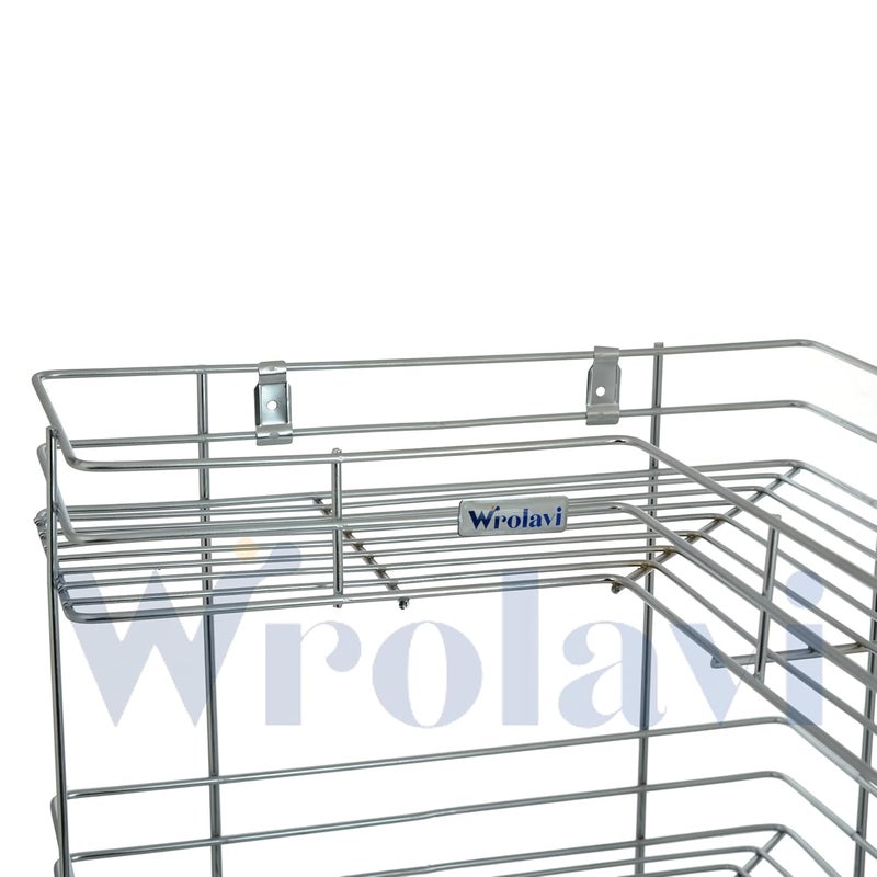 WROLAVI Classic Look Stainless Steel Corner Stand For Kitchen And Bathroom Multipurpose Storage Kitchen Bathroom Rack Silver Colour 3 Layer Bracket Shelf wall mount - Image 4