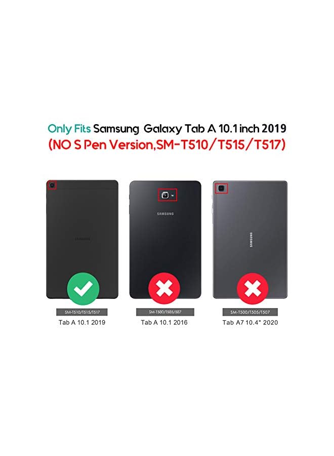 Galaxy Tab A 10.1 Case 2019 Model T510 T515 T517, Slim Lightweight Stand Case Shell Cover For 10.1 Inch Galaxy Tab A Tablet Sm-T510 Sm-T515 Sm-T517 2019 Release -Black