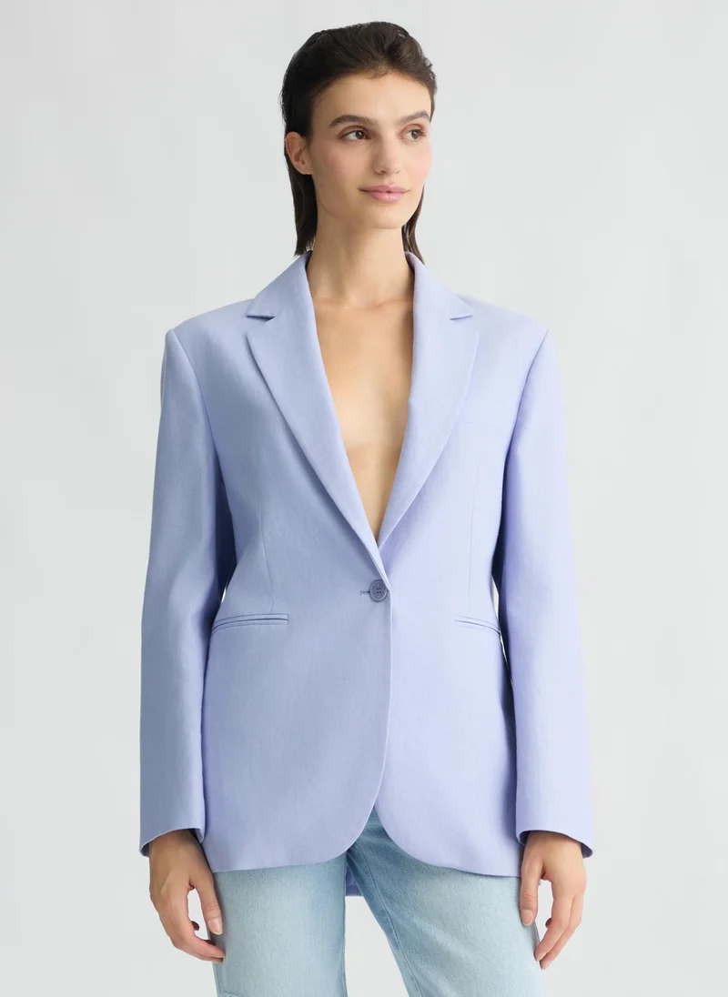 ليو جو Linen and cotton blazer