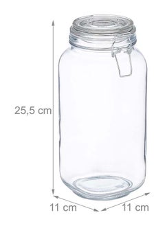 Mash 6 Pieces Clip Jar Big 78oz Glass Food Storage Jars with Airtight Clamp Lids, Air Tight 2300ml Clear Preserving Seal Wide Mouth Containers with Wire Clips Fastening Large Kitchen  - Image 3
