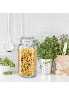 Mash 6 Pieces Clip Jar Big 78oz Glass Food Storage Jars with Airtight Clamp Lids, Air Tight 2300ml Clear Preserving Seal Wide Mouth Containers with Wire Clips Fastening Large Kitchen  - Image 5