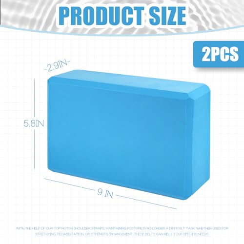 Septo 2 Pcs Yoga Blocks 9x6x3 Foam Blocks Yoga Props for Pilates Stretching and Meditation Exercise Blocks Lightweight Yoga Essentials Blue - Image 3