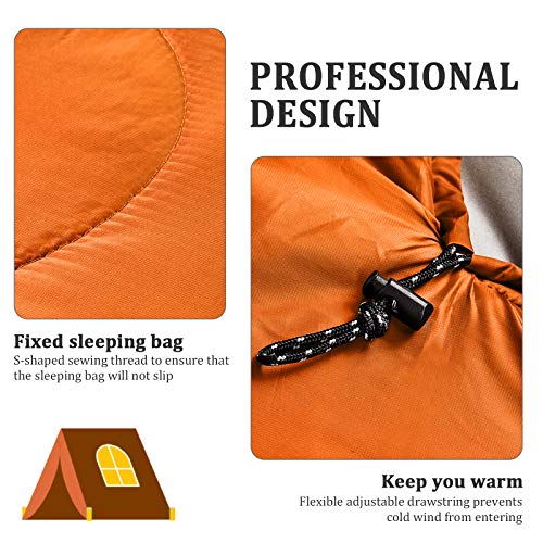ECOOPRO Warm Weather Sleeping Bag - Portable, Waterproof, Compact Lightweight, Comfort with Compression Sack - Great for Outdoor Camping, Backpacking & Hiking-83 L x 30" W Fits Adults (D-Orange) - Image 4