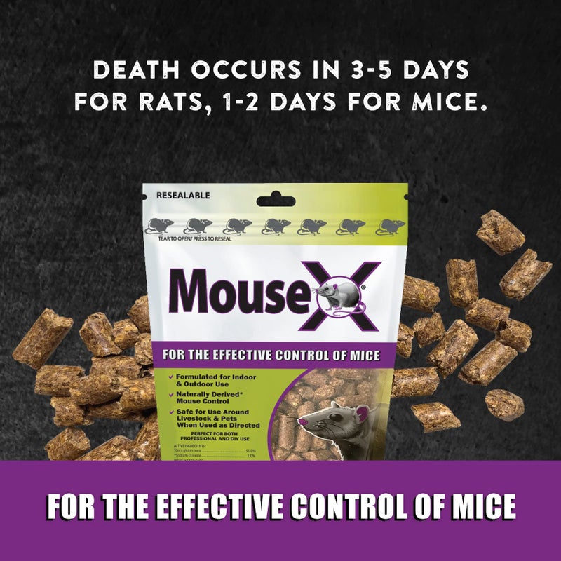 MouseX 1lb Bag, All-Natural Poison Free, Effective Against All Species of Rats and Mice - EcoClear Products - Image 2
