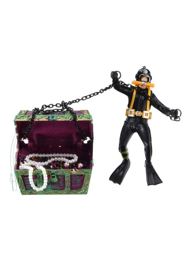 NIBEMINENT Aquarium Chest Diver Ornament With Moving Treasure Multicolour - Image 1