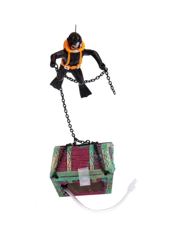 NIBEMINENT Aquarium Chest Diver Ornament With Moving Treasure Multicolour - Image 2