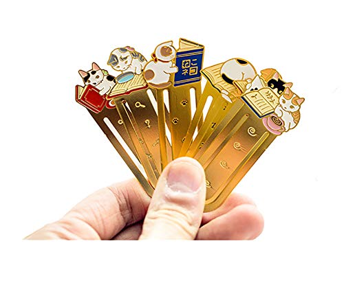 Starte 6Pcs Funny Cute Cat Theme Metal Bookmark for Cat Lovers Book Marker Lovely School Office Supplies for Kids - Image 3