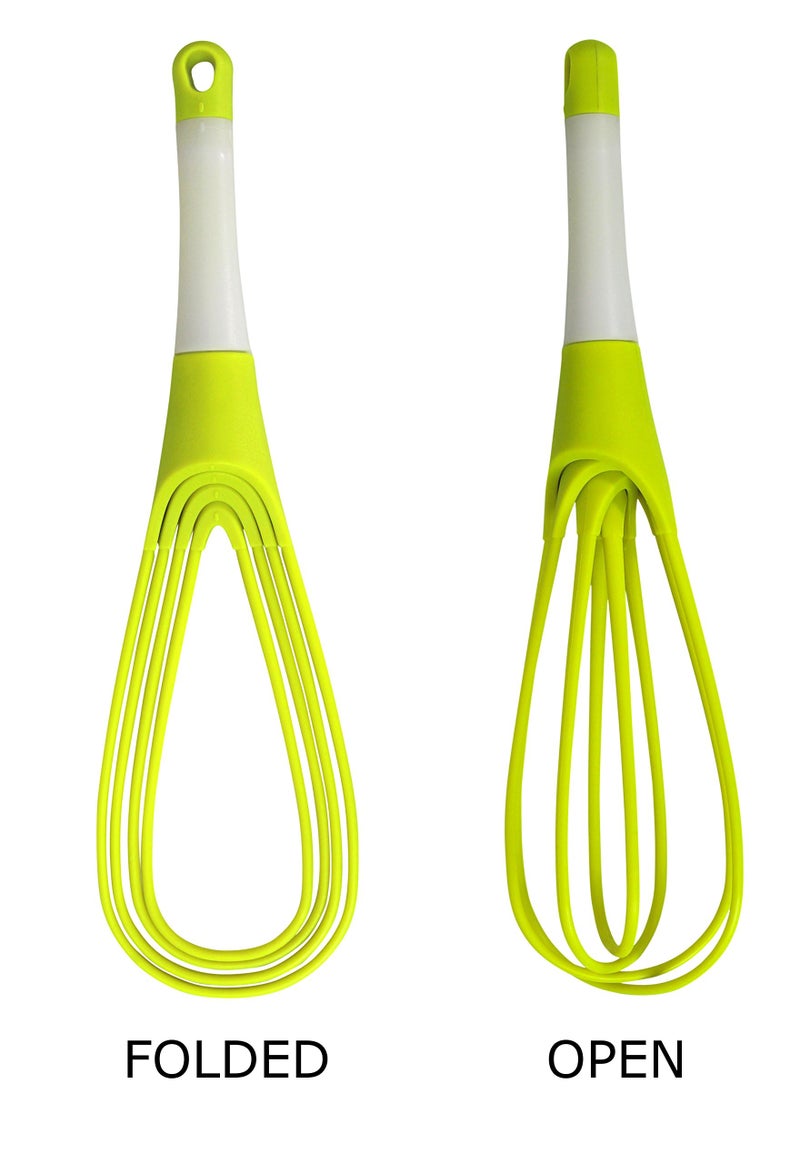 Iconikal 12-Inch Collapsible 2-In-1 Balloon/Flat Whisk, Green - Image 2