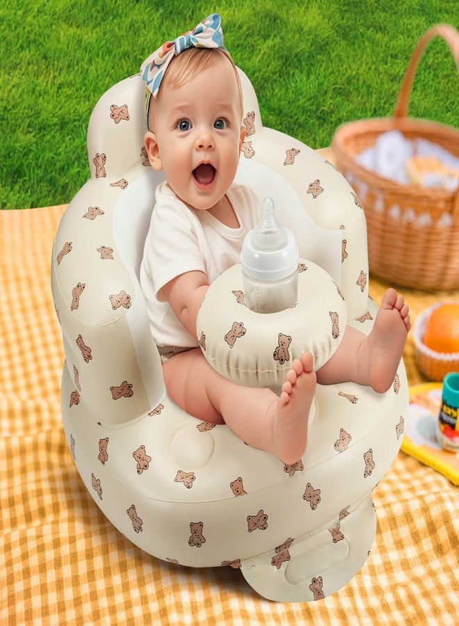 Jikasho Inflatable Baby Seat for 3-36 Months, Back Support, Built-in Air Pump, Learning to Sit, Blow Up Floor Seat with Tray - Image 4