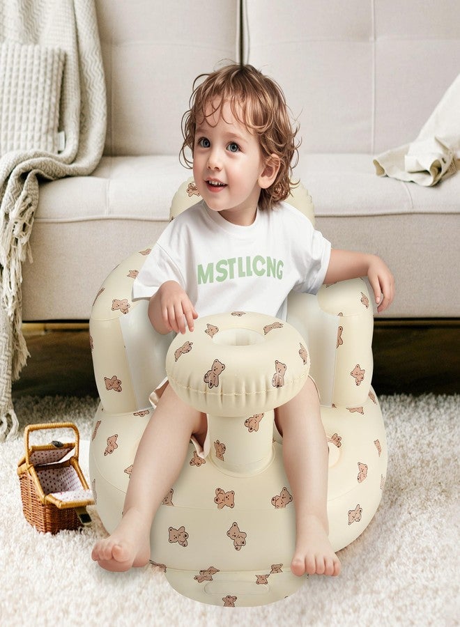 Jikasho Inflatable Baby Seat for 3-36 Months, Back Support, Built-in Air Pump, Learning to Sit, Blow Up Floor Seat with Tray - Image 3