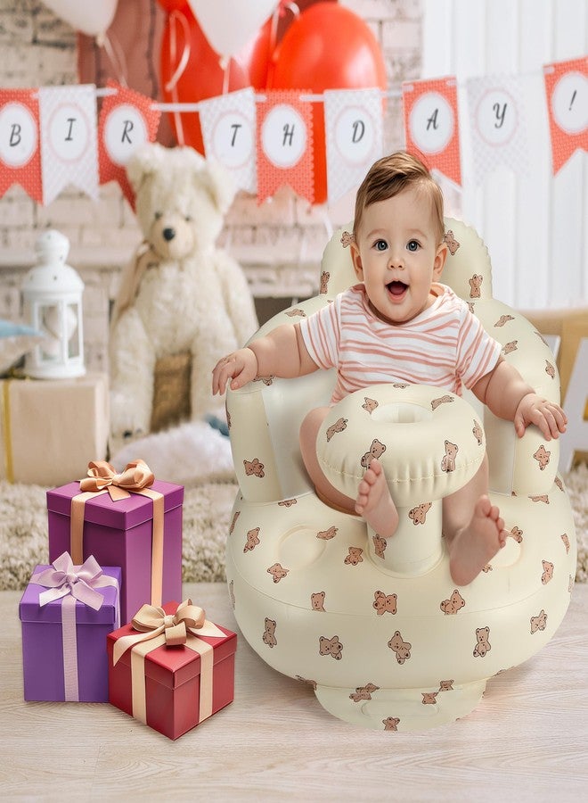 Jikasho Inflatable Baby Seat for 3-36 Months, Back Support, Built-in Air Pump, Learning to Sit, Blow Up Floor Seat with Tray - Image 5