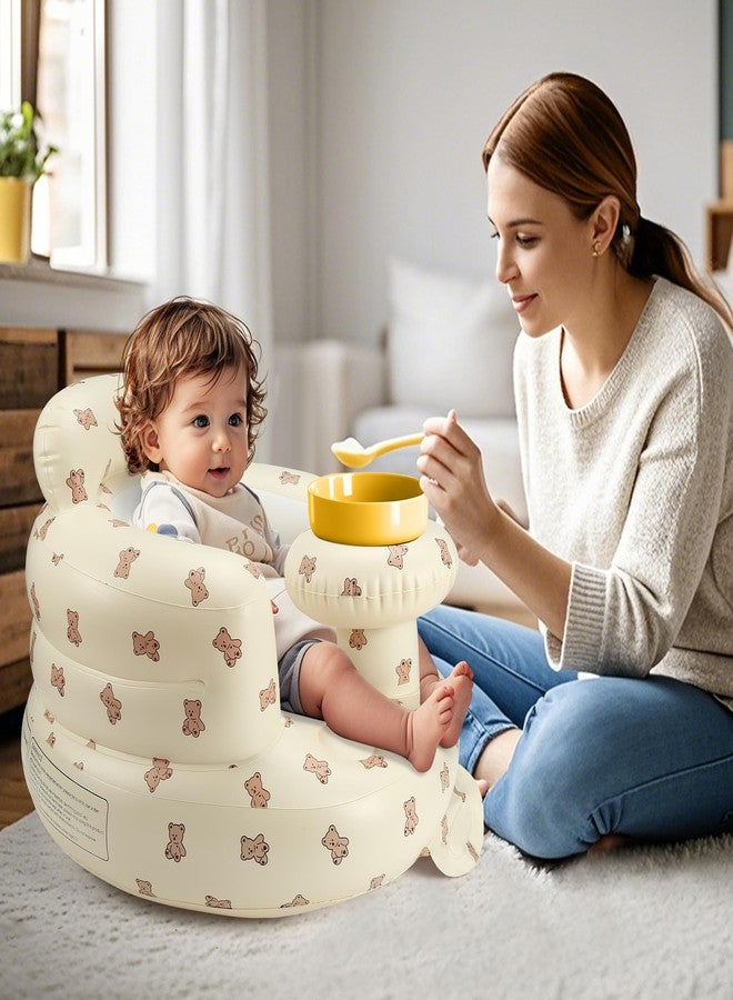 Jikasho Inflatable Baby Seat for 3-36 Months, Back Support, Built-in Air Pump, Learning to Sit, Blow Up Floor Seat with Tray - Image 2