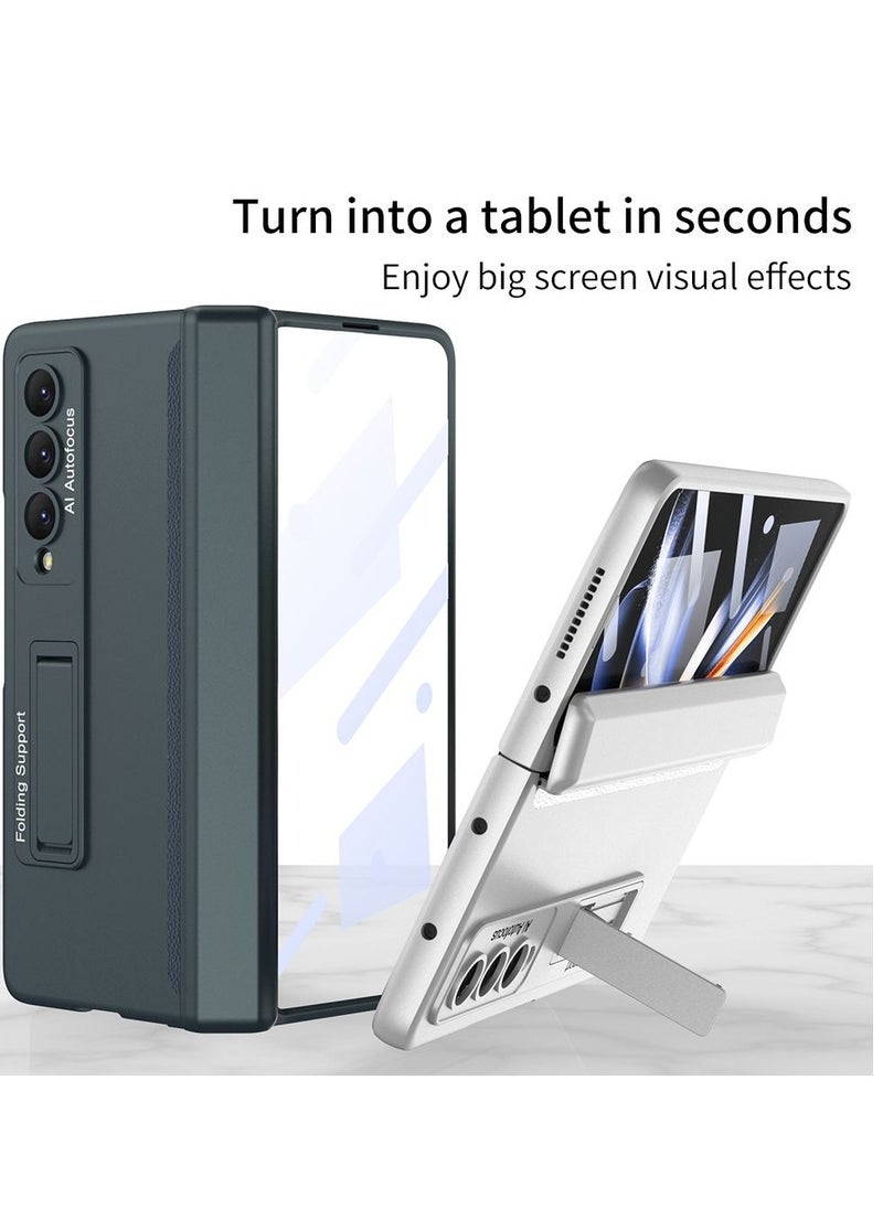 جي كي كي مناسبة لحافظة هاتف Samsung Fold4 ذات الشاشة القابلة للطي الكاملة ومادة الجذب المغناطيسي وحامل اللون الصلب والغطاء الواقي المضاد للسقوط.  - Image 3