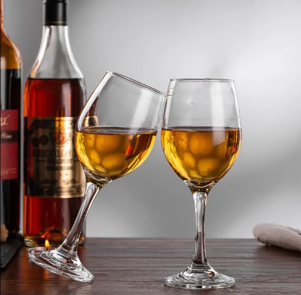 VISMII Red White Wine Glass Curve Wine Glass 310 ML Set of 4 Crystal Brandy Glass Hand Blown LeadFree Ultra Thin Rim Long Stem Wine Drinking Glasses Whiskey Glass - Image 3