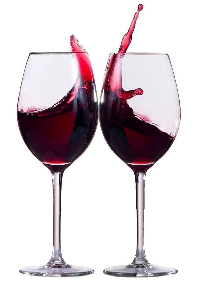 VISMII Red White Wine Glass Curve Wine Glass 310 ML Set of 4 Crystal Brandy Glass Hand Blown LeadFree Ultra Thin Rim Long Stem Wine Drinking Glasses Whiskey Glass - Image 2