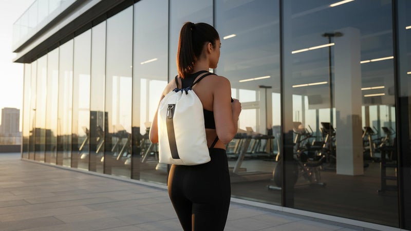 GOX Drawstring Bag Small Gym Bag for Women Men, Lightweight Sport Sackpack with Reflective Strip for Travel, Yoga, Hiking - Image 3