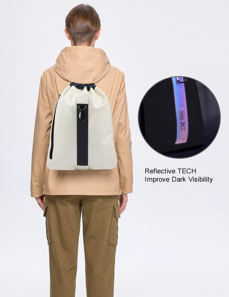GOX Drawstring Bag Small Gym Bag for Women Men, Lightweight Sport Sackpack with Reflective Strip for Travel, Yoga, Hiking - Image 4