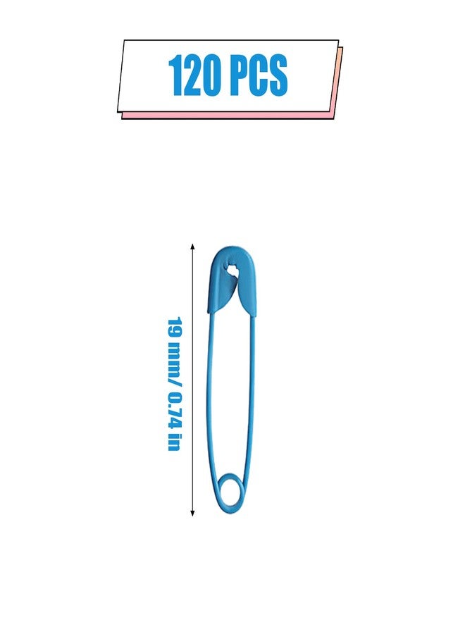 AIEX 120pcs Safety Pins, 19mm Mini Safety Pins for Clothes Metal Safety Pin for Clothing Sewing Handicrafts Jewelry Making (Dark Blue) - Image 2