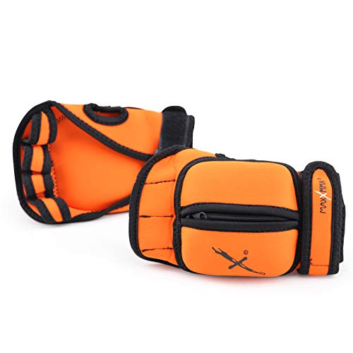 MaxxMMA Adjustable Weighted Gloves, 2 lb. Set - Removable Weight (2 x 0.5 lb. Each Glove) for Sculpting MMA Kickboxing Cardio Aerobics Hand Speed Coordination Shoulder Strength (Orange) - Image 1